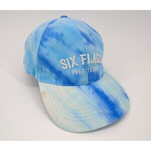 Six Flags Over Texas Blue Hat Cap Hat Adjustable Tie Dye